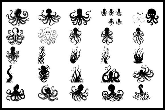 Octopus Silhouette Vector Bundle Review